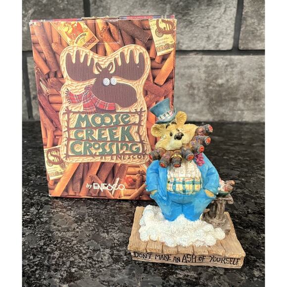 Enesco Moose Creek Crossing “Don’t Make An Ash of Yourself” 1997 Bear #282154 - Picture 1 of 6